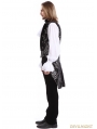 Silver Printing Pattern Gothic Swallow Tail Vest for Men