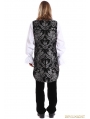 Silver Printing Pattern Gothic Swallow Tail Vest for Men