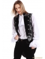 Silver Printing Pattern Gothic Swallow Tail Vest for Men