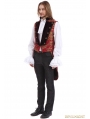 Red Printing Pattern Gothic Swallow Tail Vest for Men