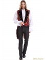 Red Printing Pattern Gothic Swallow Tail Vest for Men