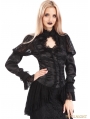 Black Vintage Long Sleeves Asymmetric Gothic Shirt for Women