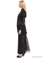 Black Vintage Long Sleeves Asymmetric Gothic Shirt for Women