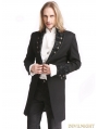 Black Vintage Pattern Gothic Swallow Tail Jacket for Men