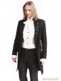 Black Vintage Pattern Gothic Swallow Tail Jacket for Men