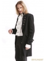 Black Vintage Pattern Gothic Swallow Tail Jacket for Men