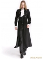 Black Vintage Pattern Gothic Long Double-Breasted Trench Coat for Men