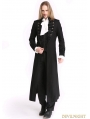 Black Vintage Pattern Gothic Long Double-Breasted Trench Coat for Men