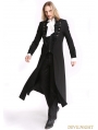 Black Vintage Pattern Gothic Long Double-Breasted Trench Coat for Men