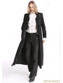 Black Vintage Pattern Gothic Long Double-Breasted Trench Coat for Men