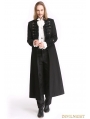 Black Vintage Pattern Gothic Long Double-Breasted Trench Coat for Men