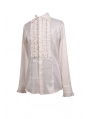 White Long Sleeves Gothic Blouse for Men