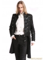 Black Vintage Pattern Gothic Double-Breasted Swallow Tail Jacket for Men