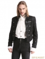 Black Vintage Pattern Gothic Two Wear Double-Breasted Coat for Men