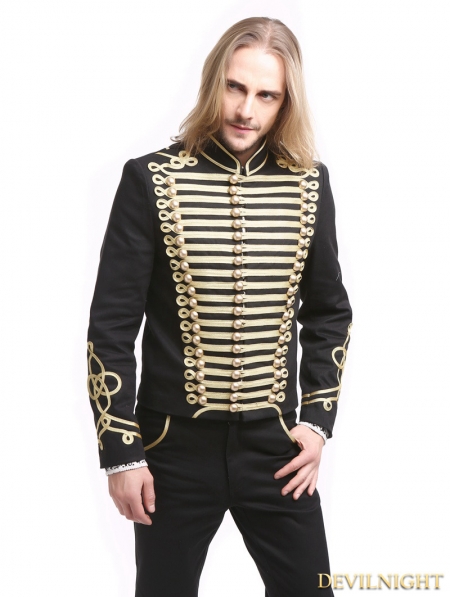 Black Gold Vintage Gothic Palace Style Short Jacket for Men ...