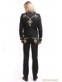 Black Gold Vintage Gothic Palace Style Short Jacket for Men