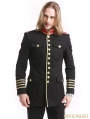 Black Gothic Military Uniform Jacket for Men