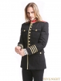 Black Gothic Military Uniform Jacket for Men