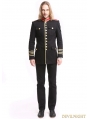 Black Gothic Military Uniform Jacket for Men