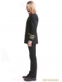 Black Gothic Military Uniform Jacket for Men