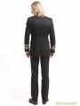 Black Gothic Military Uniform Jacket for Men