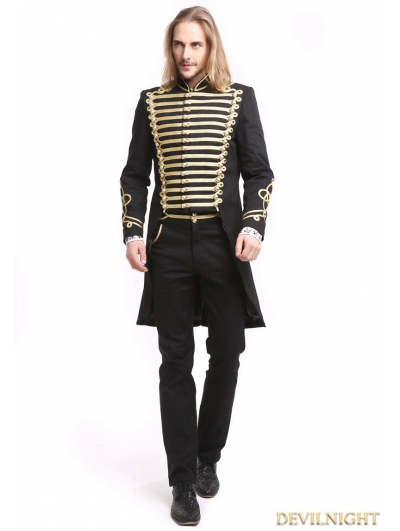 Black Gothic Vintage Palace Style Swallow Tail Coat for Men ...