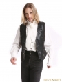 Black Vintage Pattern Gothic Vest for Men