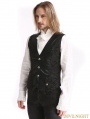 Black Vintage Pattern Gothic Vest for Men