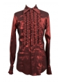 Red Long Sleeves Gothic Blouse for Men