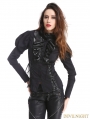 Black Gothic Bubble Sleeves Blouse for Women