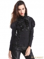 Black Gothic Bubble Sleeves Blouse for Women