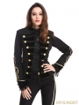 Black and Gold Gothic Military Uniform Short Jacket for Women