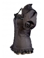 Black Short Sleeves Gothic Cap Blouse for Women