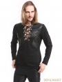 Black Gothic Warrior Long Sleeves T-Shirt for Men