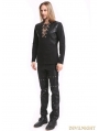 Black Gothic Warrior Long Sleeves T-Shirt for Men