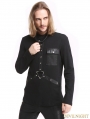 Black Gothic Punk High-Necked Shirt for Men