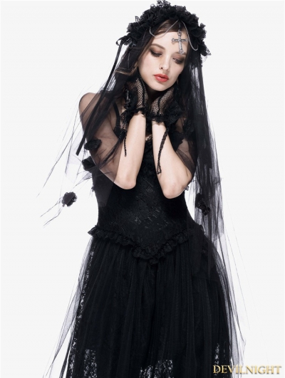 Romantic Gothic Bride Cross Veil