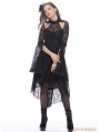 Black Gothic Elegant Lace High-Low Dress