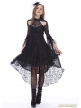 Black Gothic Elegant Lace High-Low Dress