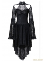 Black Gothic Elegant Lace High-Low Dress