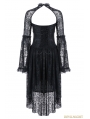 Black Gothic Elegant Lace High-Low Dress