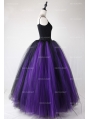 Black and Purple Gothic Ball Gown Tulle Long Maxi Skirt 