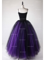 Black and Purple Gothic Ball Gown Tulle Long Maxi Skirt 