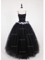 Black Gothic Victorian Ball Gown Tulle Long Maxi Skirt