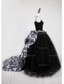 Black Gothic Victorian Ball Gown Tulle Long Maxi Skirt