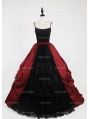 Black and Red Gothic Victorian Ball Gown Tulle Long Maxi Skirt