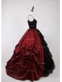 Black and Red Gothic Victorian Ball Gown Tulle Long Maxi Skirt