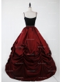 Black and Red Gothic Victorian Ball Gown Tulle Long Maxi Skirt