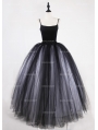 Black and White Gothic Ball Gown Tulle Long Maxi Skirt 