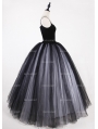 Black and White Gothic Ball Gown Tulle Long Maxi Skirt 